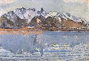 Ferdinand Hodler Thunersee mit Stockhornkette oil